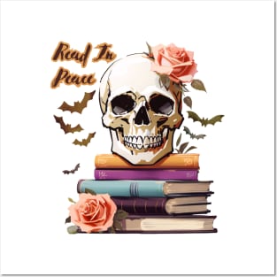 Read In Peace Skulls & Books! Posters and Art